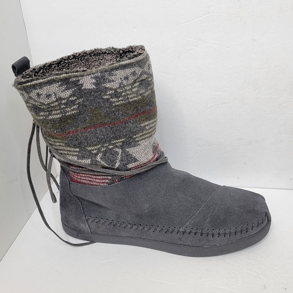 TOMS Nepal Boots Gray leather Size 9.5 - Picture 7 of 10